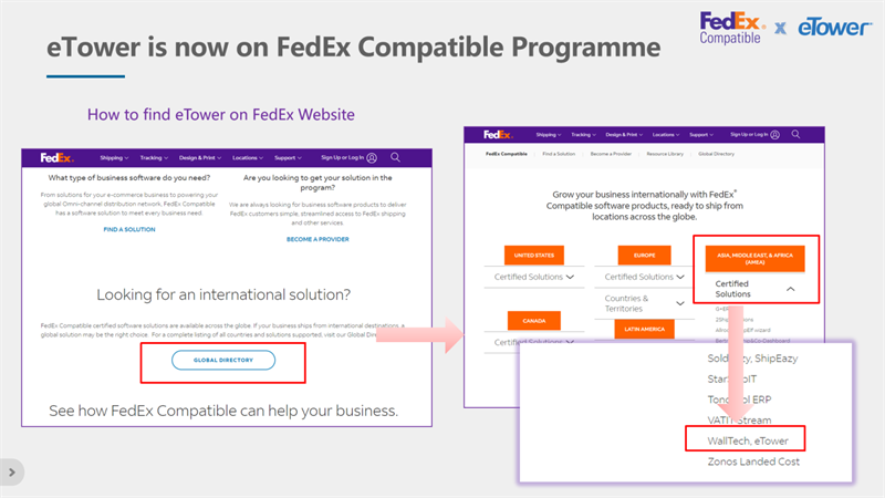 eTower Now on FedEx? Compatible Solution Program!